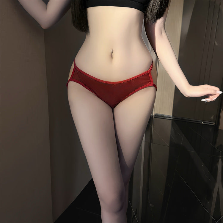 Red Satin Chain Thong