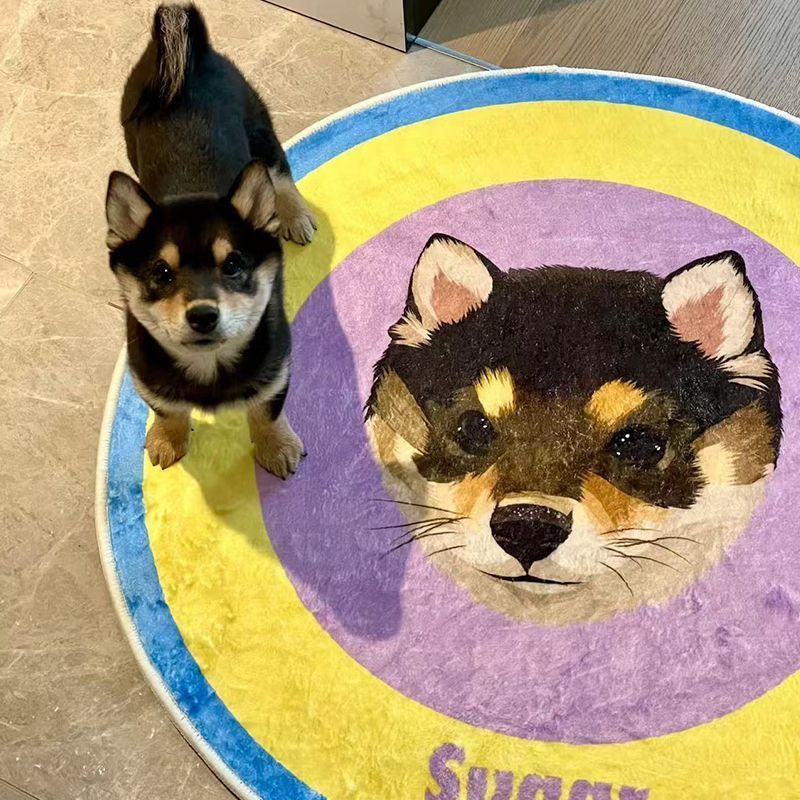 Custom Pet Photo Rug - Personalized Pet Portrait Mat