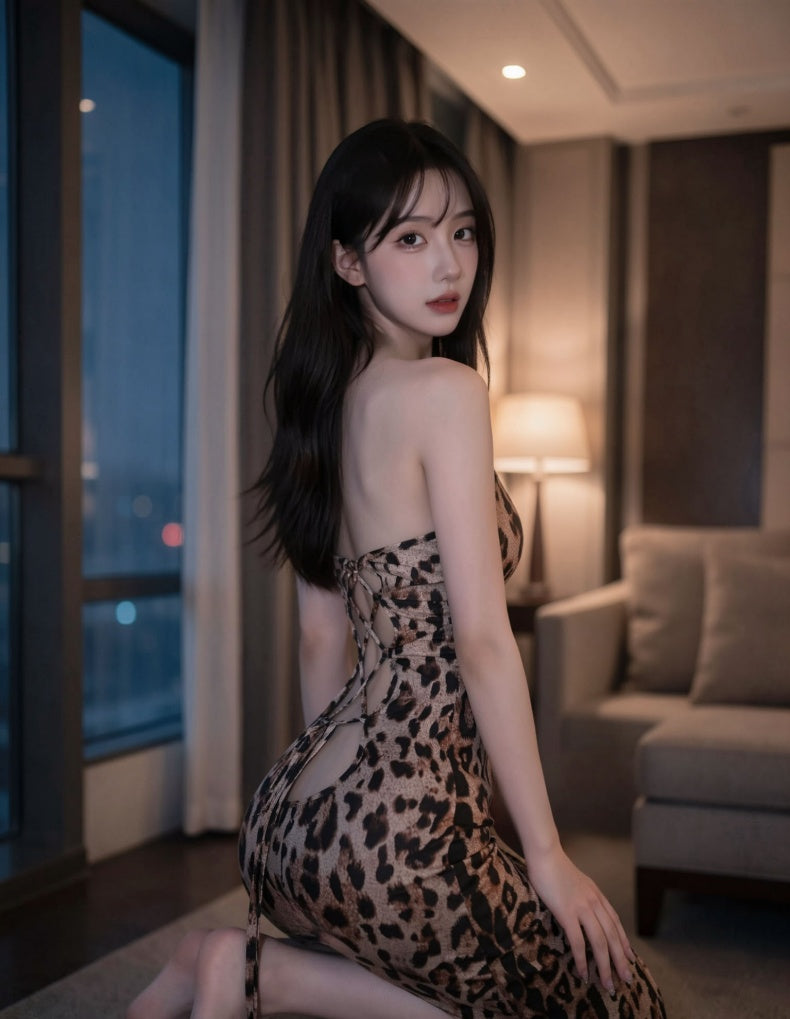 Lace-Up Backless Bodycon Mini Dress